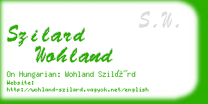 szilard wohland business card